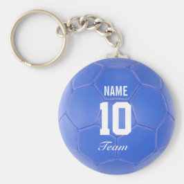 Blue Team Voetbal - Gepersonaliseerde naam Sleutelhanger