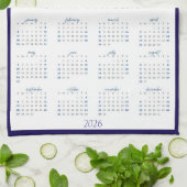 Blue Teapot & Pastry 2026 Calendar Tea Towel Theedoek (Gevouwen)