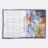 Blue Teapot & Pastry 2026 Calendar Tea Towel Theedoek (Horizontaal)