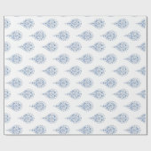 Blue Teardrop Paisley Cadeaupapier (Vlak)