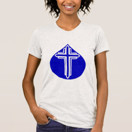Blue Teardrop White Cross T-shirt