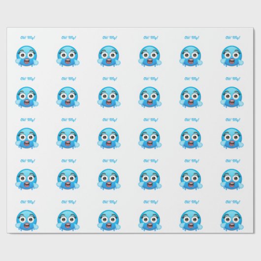 Blue Tears of Joy: The Overwhelmed Emoji Cadeaupapier (Vlak)