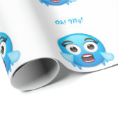 Blue Tears of Joy: The Overwhelmed Emoji Cadeaupapier (Rol Hoek)