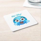 Blue Tears of Joy: The Overwhelmed Emoji Kartonnen Onderzetters (Schuin)