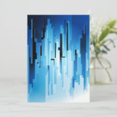 Blue Tech Art Artistic Design Invitations Kaart (Staand voorkant)