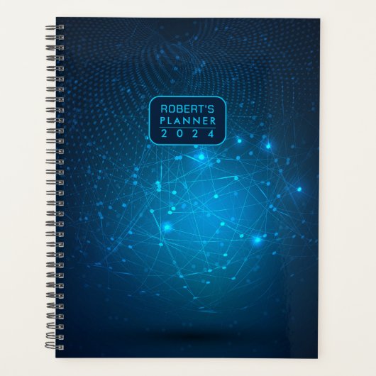 Blue Tech Data éénjarige weekplanner Planner (Voorkant)