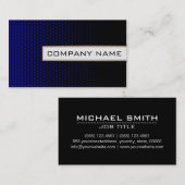 Blue Techno Stippen Elegant Modern Zwart Visitekaartje (Voorkant / Achterkant)