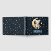Blue Teddy Bear Astronaut Baby Boy Guest Sign Gastenboek (Volledig)