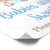 Blue Teddy Bear Baby shower Baby's zijn Sweet Sign Poster (Hoek)
