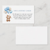 Blue Teddy Bear Baby shower Behuizing Kaart (Voorkant / Achterkant)