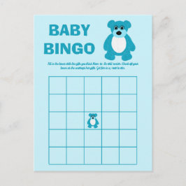 Blue Teddy Bear Baby shower Bingo spel Kaarten