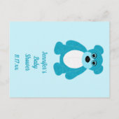 Blue Teddy Bear Baby shower Bingo spel Kaarten (Achterkant)