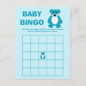 Blue Teddy Bear Baby shower Bingo spel Kaarten (Voorkant)