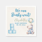 Blue Teddy Bear - Baby Shower Boy Servet (Voorkant)