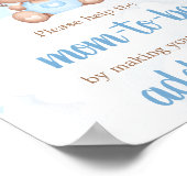 Blue Teddy Bear Baby shower Envelope Station Sign Poster (Hoek)