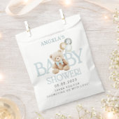 Blue Teddy Bear Baby shower Favor Bags Bedankzakje (Geknipt)