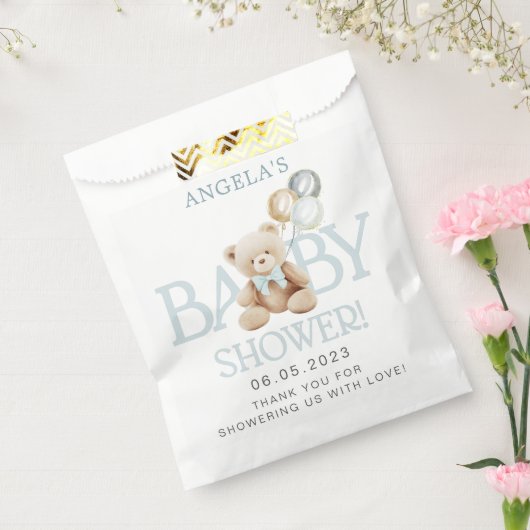 Blue Teddy Bear Baby shower Favor Bags Bedankzakje (Gezegeld)