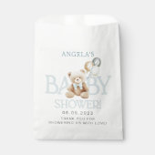 Blue Teddy Bear Baby shower Favor Bags Bedankzakje (Voorkant)
