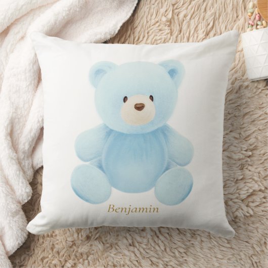 Blue Teddy Bear Baby shower Gift Kussen (Deken)