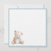 Blue Teddy Bear Baby Shower Invitation (Achterkant)