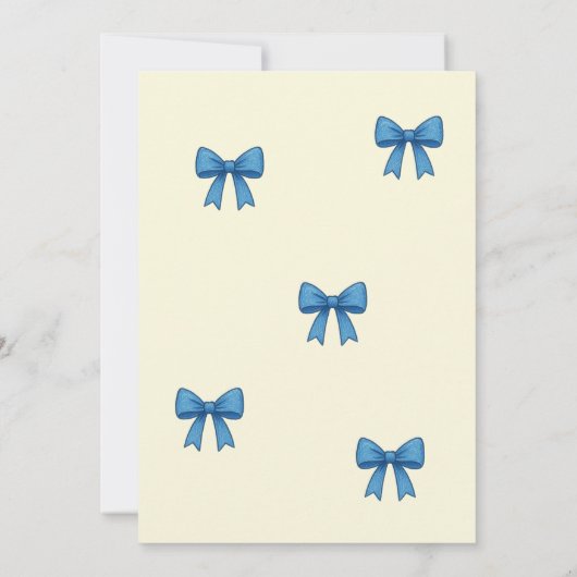 Blue Teddy Bear Baby Shower Invitation | Kaart (Achterkant)