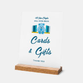 Blue Teddy Bear Baby shower Kaarten & Geschenken T Acryl Bord (Hoek)