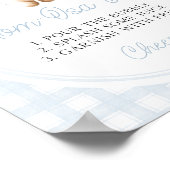 Blue Teddy Bear Baby Shower Mimosa Bar Sign Poster (Hoek)