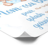 Blue Teddy Bear Baby shower Mom Osa Bar Sign Poster (Hoek)