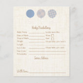 Blue Teddy Bear Baby shower Predictions and Advice (Voorkant)