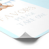 Blue Teddy Bear Baby shower Sign Poster (Hoek)
