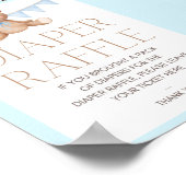 Blue Teddy Bear Baby shower Sign Poster (Hoek)