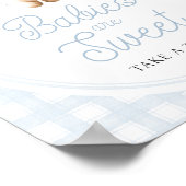 Blue Teddy Bear Baby Shower Sweets Table Sign Poster (Hoek)