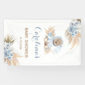 Blue Teddy Bear Baby shower Vinyl Banner (Horizontaal)