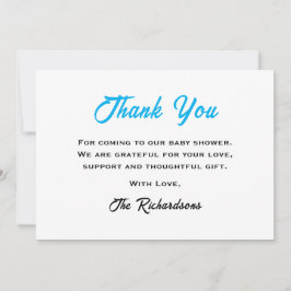 Blue Teddy Bear Baby shower We kunnen nauwelijks w Bedankkaart