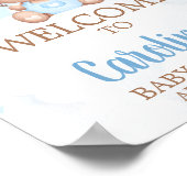 Blue Teddy Bear Baby shower Welcome Sign Poster (Hoek)