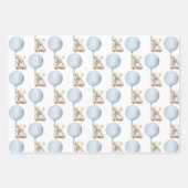 Blue Teddy Bear Baby shower Wrapping Sheets Inpakpapier Vel (Voorkant)