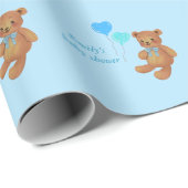 Blue Teddy Bear & Ballons Wrapping Cadeaupapier (Rol Hoek)