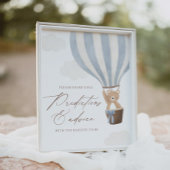 Blue Teddy Bear Balloon Baby shower Advies Poster