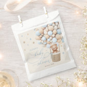 Blue Teddy Bear Balloon Barly Wait Baby shower Bedankzakje (Geknipt)