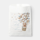 Blue Teddy Bear Balloon Barly Wait Baby shower Bedankzakje (Voorkant)