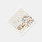 Blue Teddy Bear Balloon Barly Wait Baby shower Servet (Hoek)