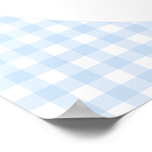 Blue Teddy Bear Balloon Bow Baby shower Welkom Poster (Hoek)