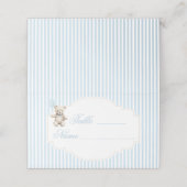Blue Teddy Bear Balloon Bow Table Numbers Tent Plaatskaartje (Buitenkant ongevouwen)