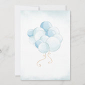 Blue Teddy Bear Balloons Baby shower Kaart (Achterkant)