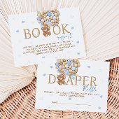 Blue Teddy Bear Balloons Boek Verzoek Informatiekaartje