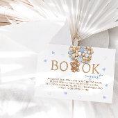 Blue Teddy Bear Balloons Boek Verzoek Informatiekaartje