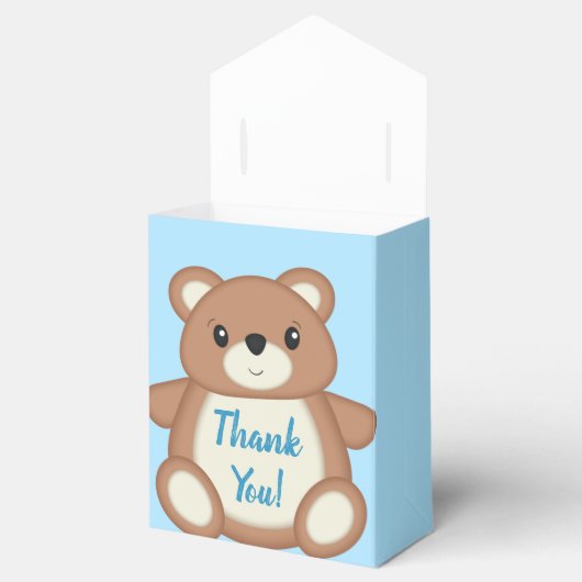 Blue Teddy Bear bedankt Bedankdoosjes (Geopend)