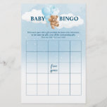 Blue Teddy Bear BINGO Baby shower Spelletjes Flyer<br><div class="desc">Baby Bingo is een leuk en interactief spel dat perfect is voor elk teddybeer thema baby shower. Elke gast krijgt een bingokaart om in te vullen met geschenken waarvan je denkt dat ze geopend zullen worden. Als de aanstaande moeder haar cadeaus opent, markeren gasten de overeenkomende items op hun bingokaart....</div>