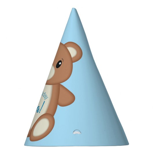 Blue Teddy Bear Birthday Party Feesthoedjes (Rechts)