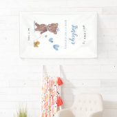Blue Teddy Bear Birthday Party Welkomstteken Spandoek (Insitu)